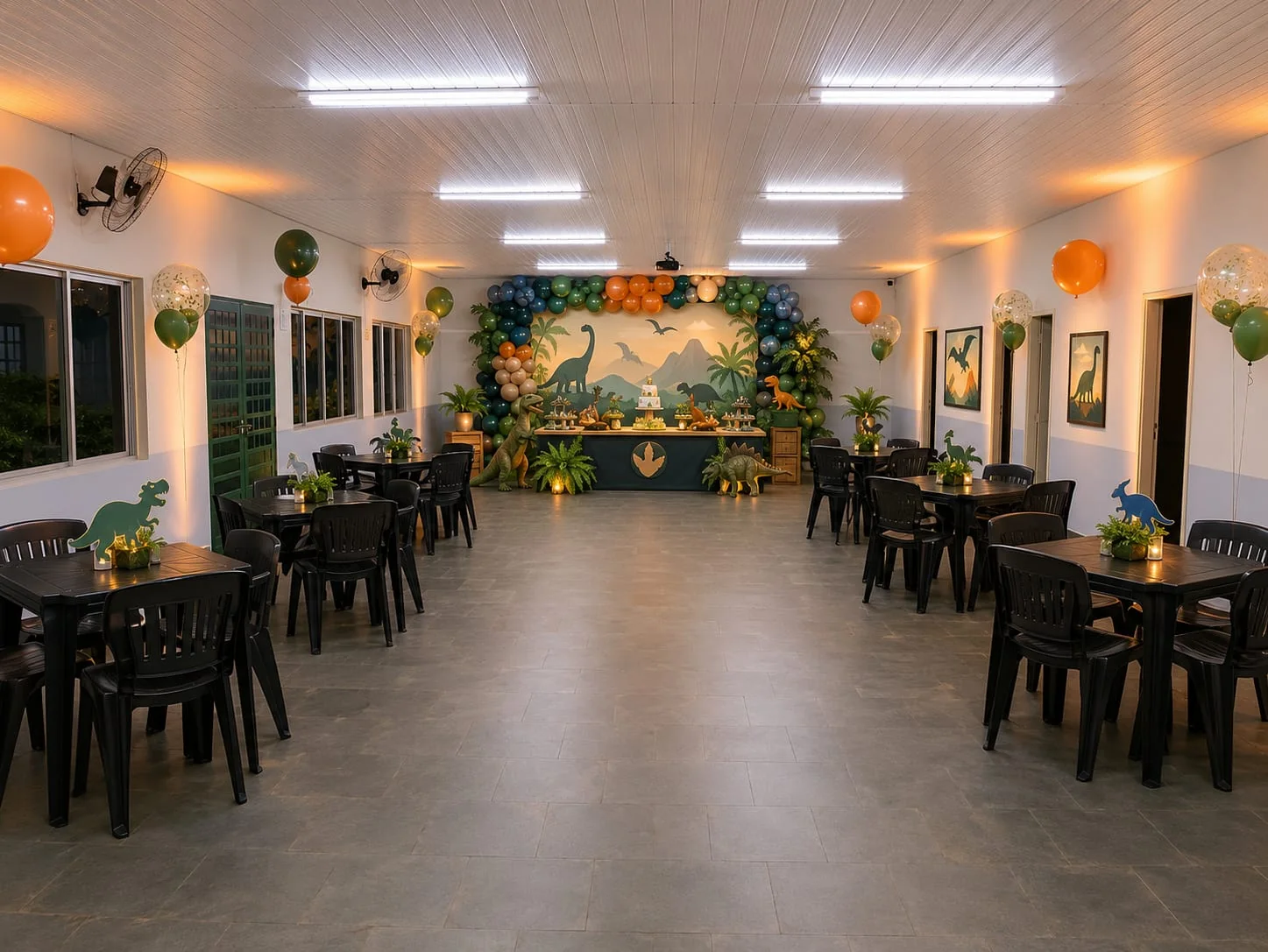 Salão coberto para eventos da Chácara Recanto do Sonho